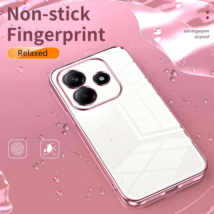 For Xiaomi Redmi Note 14 5G Transparent Plating Fine Hole Phone Case(Purple)
