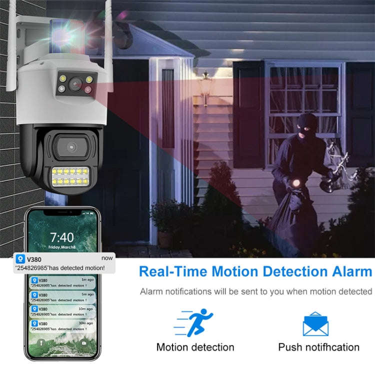 QX105 2MP Outdoor Waterproof WiFi Dual Lens Surveillance Camera(EU Plug)
