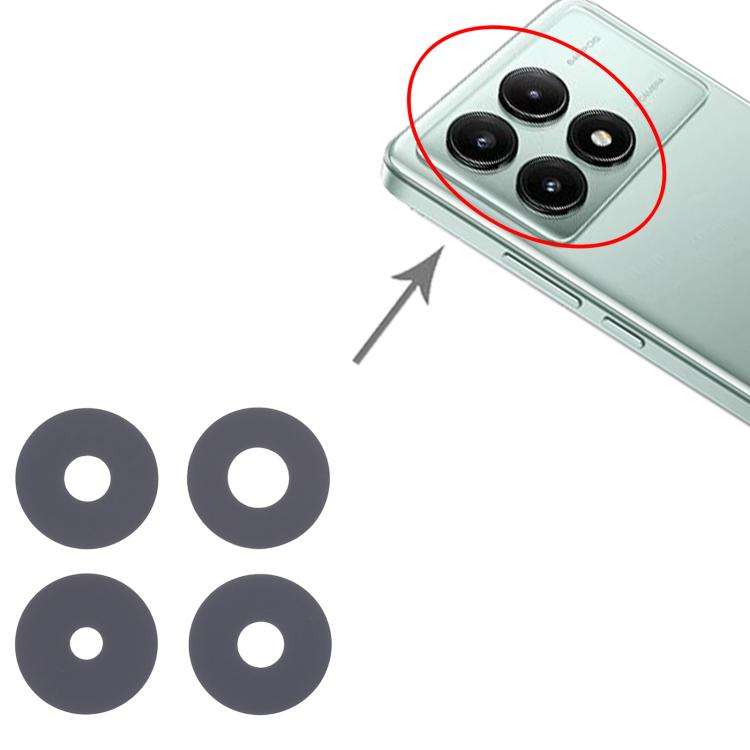 For Xiaomi Redmi K70E 10pcs Back Camera Lens