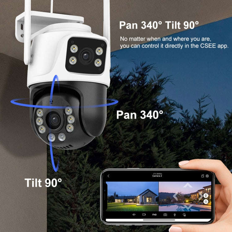 QX101 6MP WiFi Dual Camera Supports Two-way Voice Intercom & Infrared Night Vision(EU Plug)