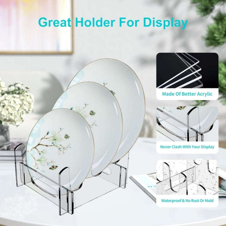 Acrylic Removable Plate Storage Rack Multi-layer Dish Drainer, Size:16.5 x 15.3 x 11.5cm