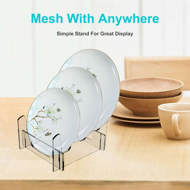 Acrylic Removable Plate Storage Rack Multi-layer Dish Drainer, Size:16.5 x 15.3 x 11.5cm