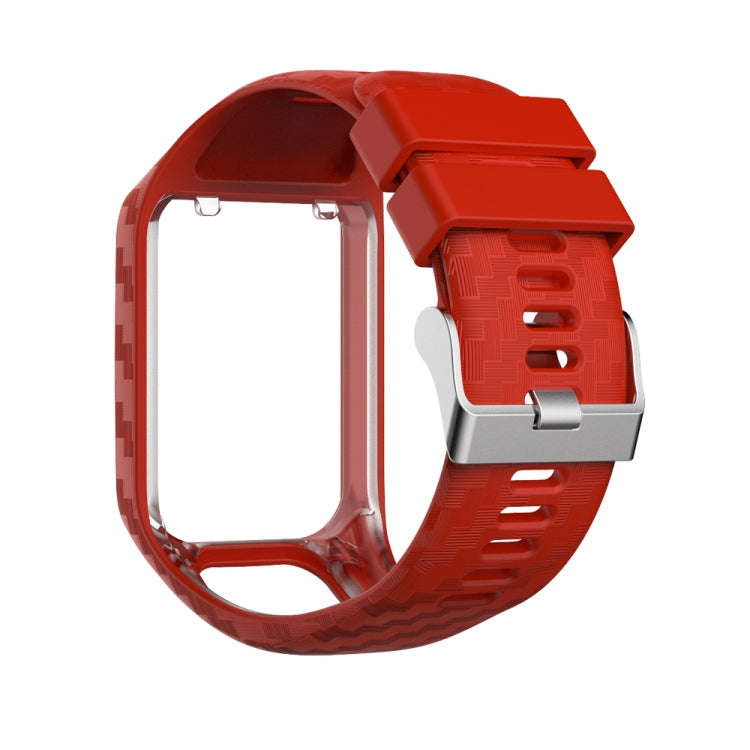 For Tomtom 2 / 3 Radium Carving Texture Watch Band(Red)