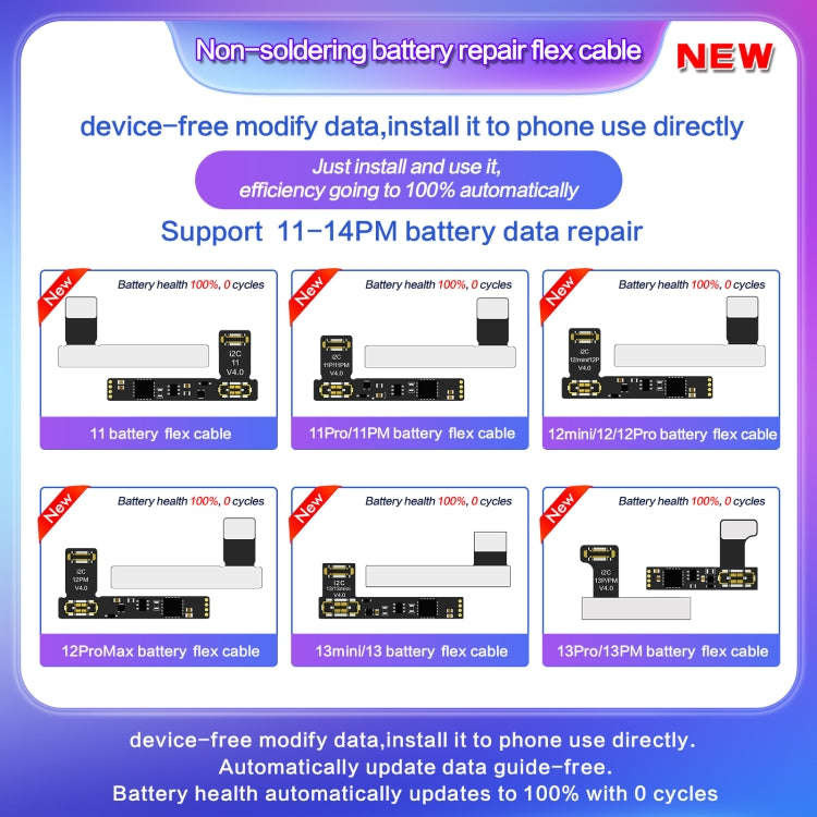 For iPhone 15 Pro Max / 15 Pro I2C External Battery Repair Cable
