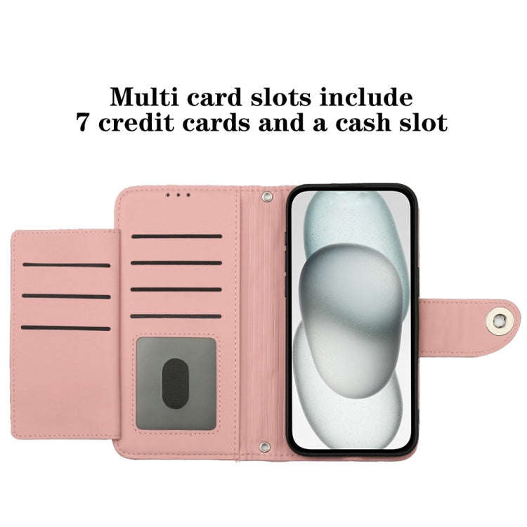 For Nokia G400 Rhombic Texture Flip Leather Phone Case with Lanyard(Coral Pink)