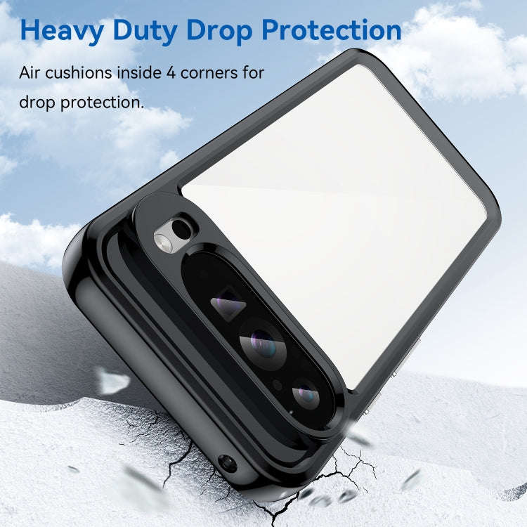For Google Pixel 9 Pro XL Colorful Series Acrylic Hybrid TPU Phone Case(Black)
