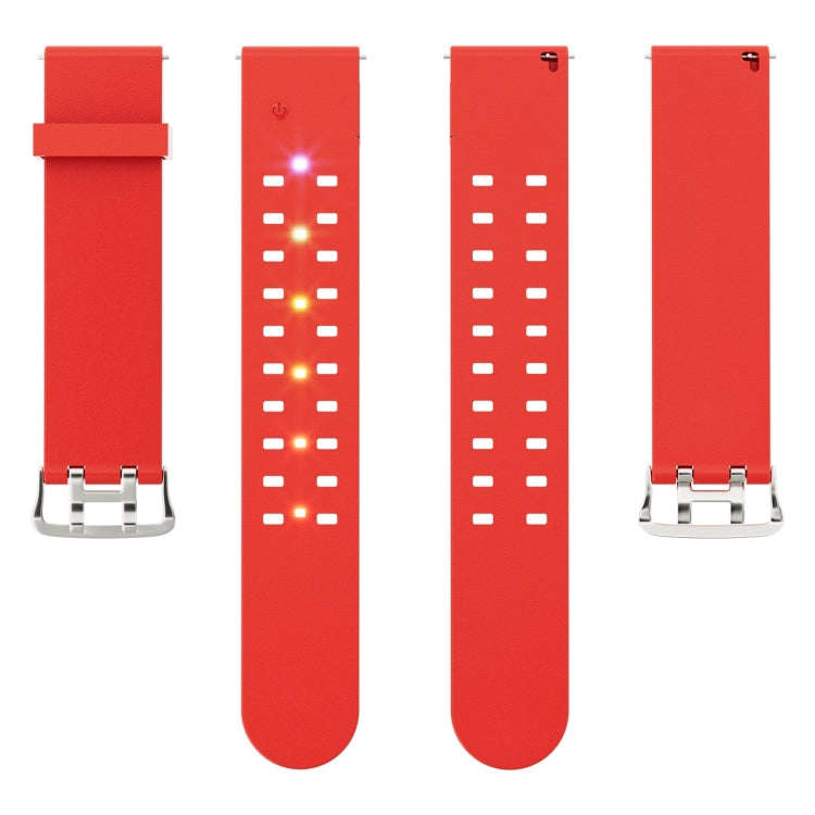 For Apple Watch Series 7 41mm Luminous Colorful Light Silicone Watch Band(Red)