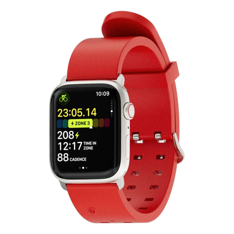 For Apple Watch Series 7 41mm Luminous Colorful Light Silicone Watch Band(Red)