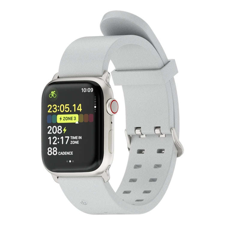 For Apple Watch Series 7 45mm Luminous Colorful Light Silicone Watch Band(Light Grey)