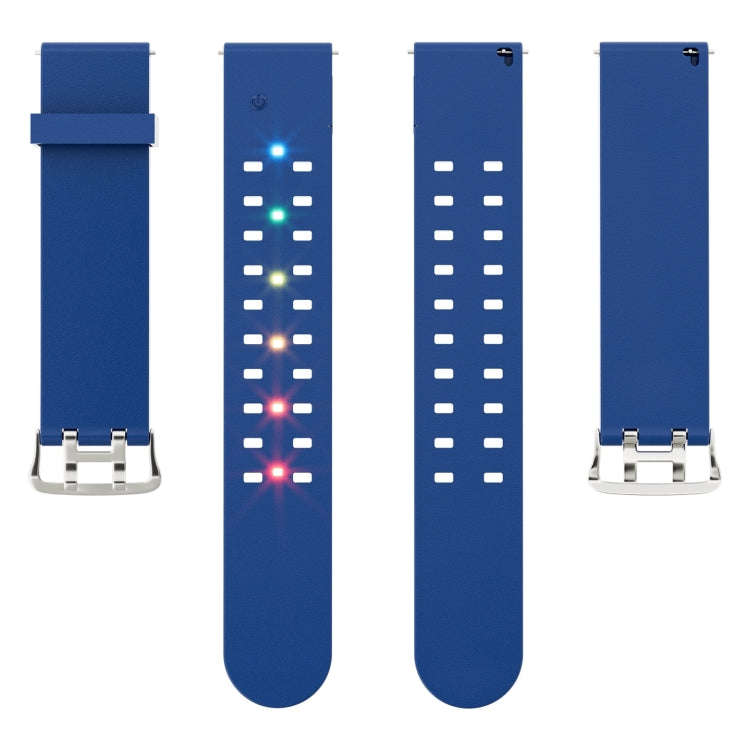 For Apple Watch 38mm Luminous Colorful Light Silicone Watch Band(Blue)