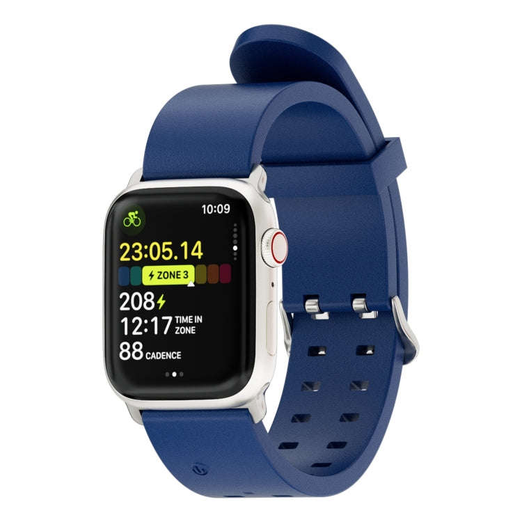 For Apple Watch 38mm Luminous Colorful Light Silicone Watch Band(Blue)