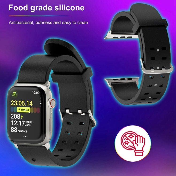 For Apple Watch 38mm Luminous Colorful Light Silicone Watch Band(Blue)