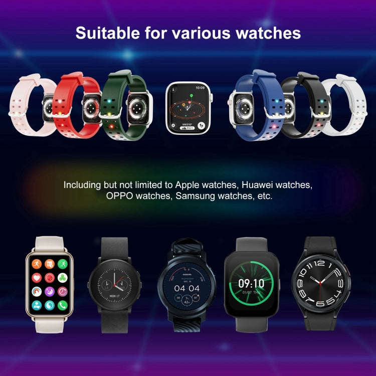 For Apple Watch 38mm Luminous Colorful Light Silicone Watch Band(Blue)