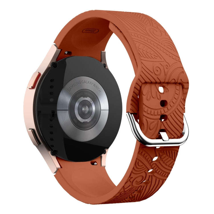 For Samsung Galaxy Watch 6 Sunflower Embossed Silicone Watch Band(Brown)
