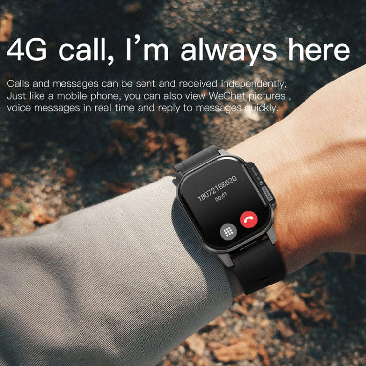 DM62 2.13 inch AMOLED Square Screen Smart Watch Android 8.1, Specification:2GB+16GB(Black)