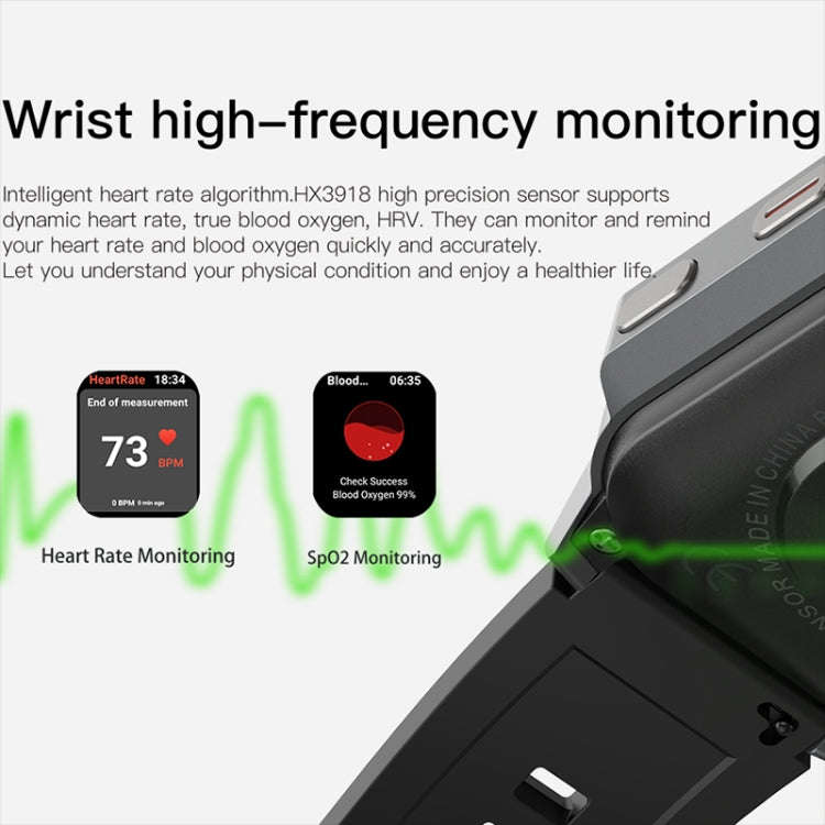 DM62 2.13 inch AMOLED Square Screen Smart Watch Android 8.1, Specification:2GB+16GB(Black)