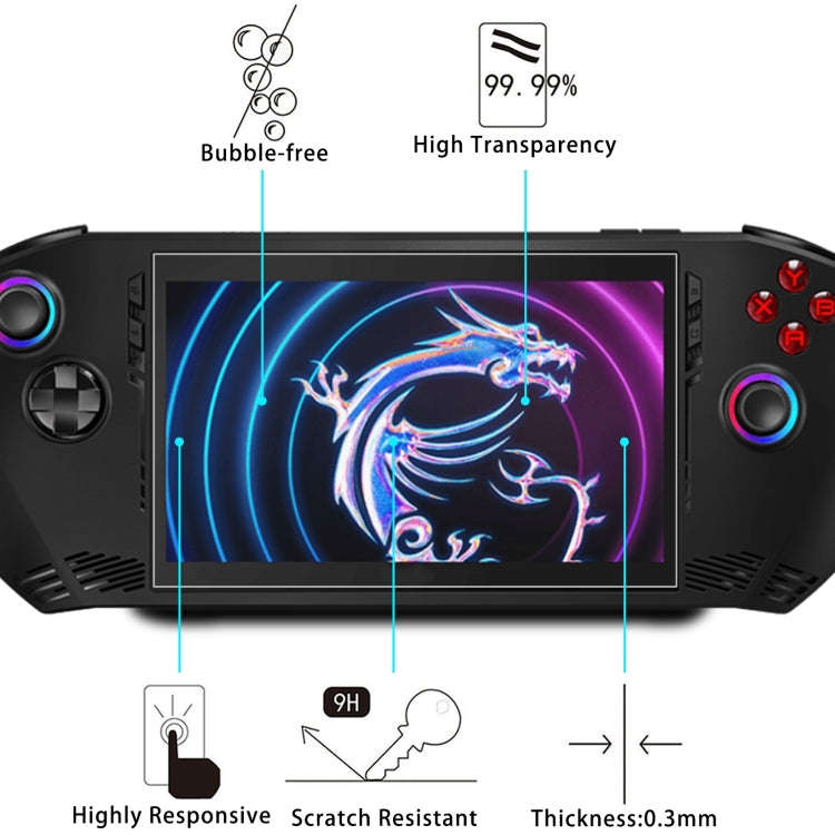 For MSI Claw A1M 7 inch Game Console 9H 0.3mm Explosion-proof Tempered Glass Film