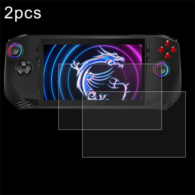 For MSI Claw A1M 7 inch Game Console 2pcs 9H 0.3mm Explosion-proof Tempered Glass Film