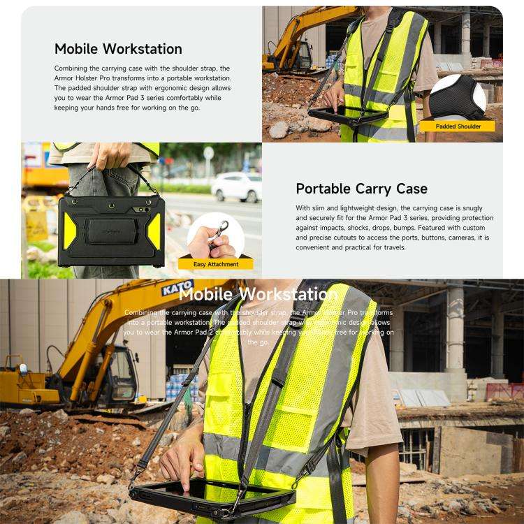 For Ulefone Armor Pad 3 Pro Ulefone 4 in 1 Multi-purpose Tablet Carry Case(Black)