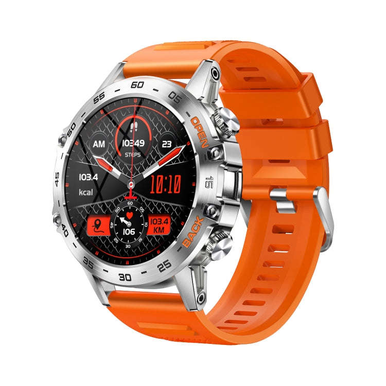 K52 1.39 inch IPS Square Screen Smart Watch Supports Bluetooth Calls(Silver Orange)