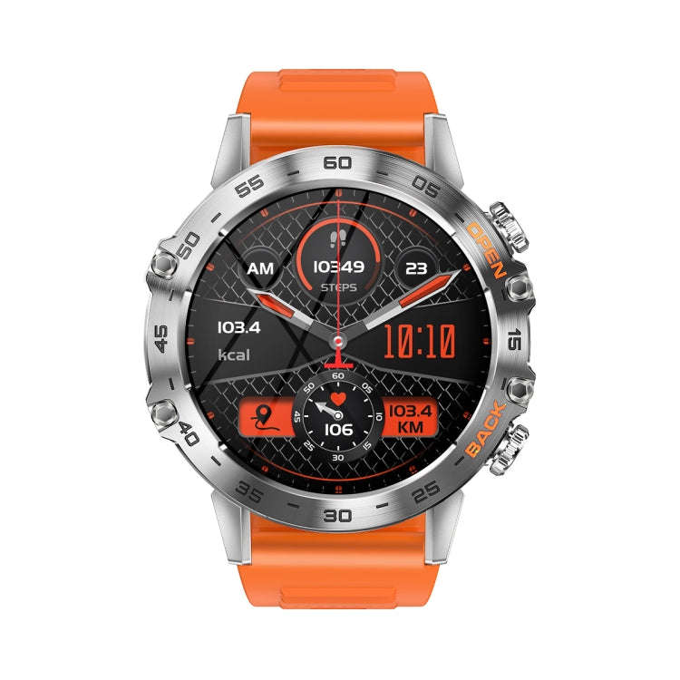 K52 1.39 inch IPS Square Screen Smart Watch Supports Bluetooth Calls(Silver Orange)