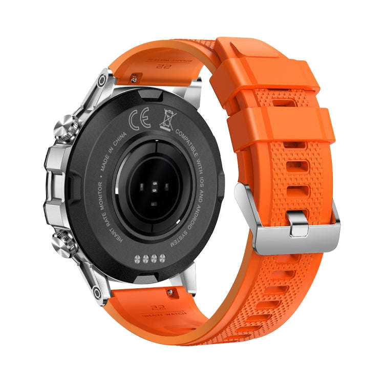 K52 1.39 inch IPS Square Screen Smart Watch Supports Bluetooth Calls(Silver Orange)