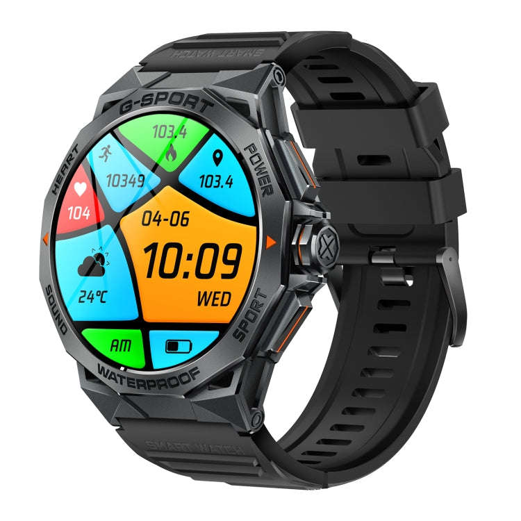 K62 1.43 inch AMOLED Round Screen Smart Watch Supports Bluetooth Calls(Black)