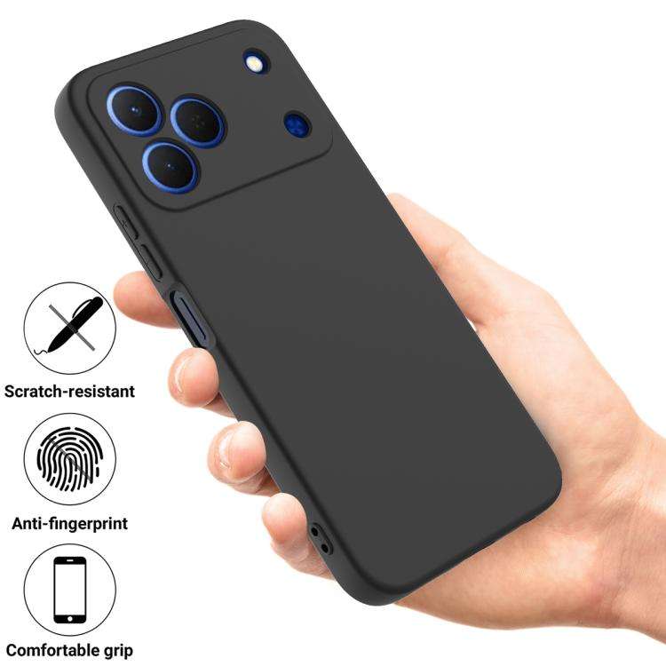 For ZTE Blade V80 Pro 4G Solid Color Liquid Silicone Dropproof Full Coverage Phone Case(Black)
