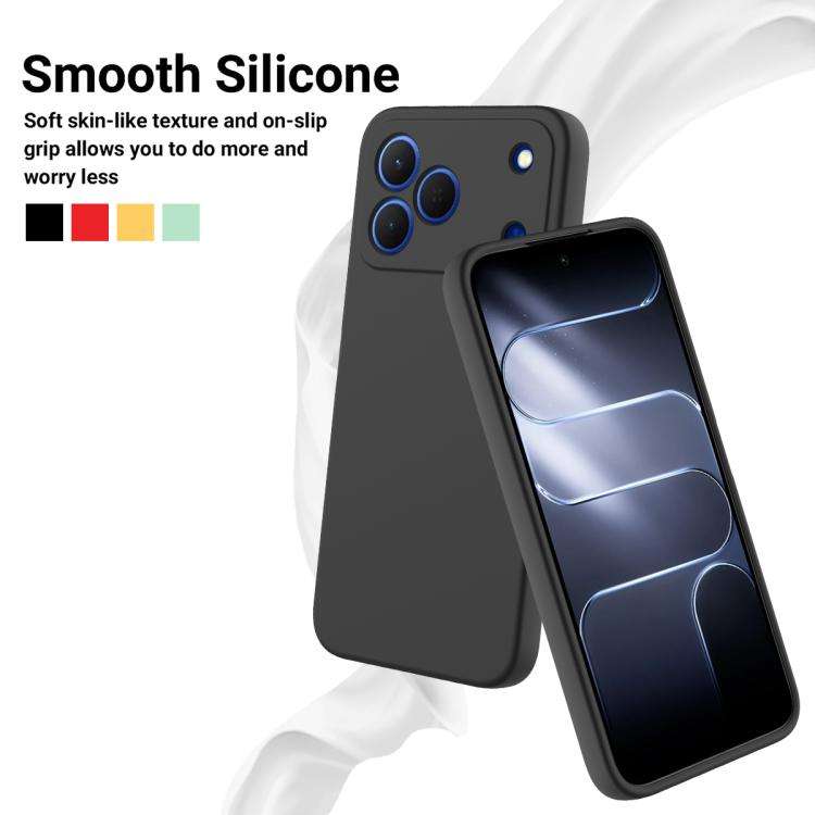 For ZTE Blade V80 Pro 4G Solid Color Liquid Silicone Dropproof Full Coverage Phone Case(Black)