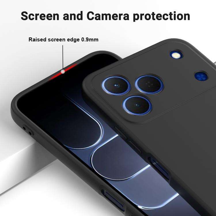 For ZTE Blade V80 Pro 4G Solid Color Liquid Silicone Dropproof Full Coverage Phone Case(Black)