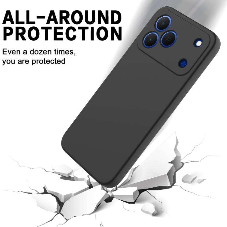 For ZTE Blade V80 Pro 4G Solid Color Liquid Silicone Dropproof Full Coverage Phone Case(Black)