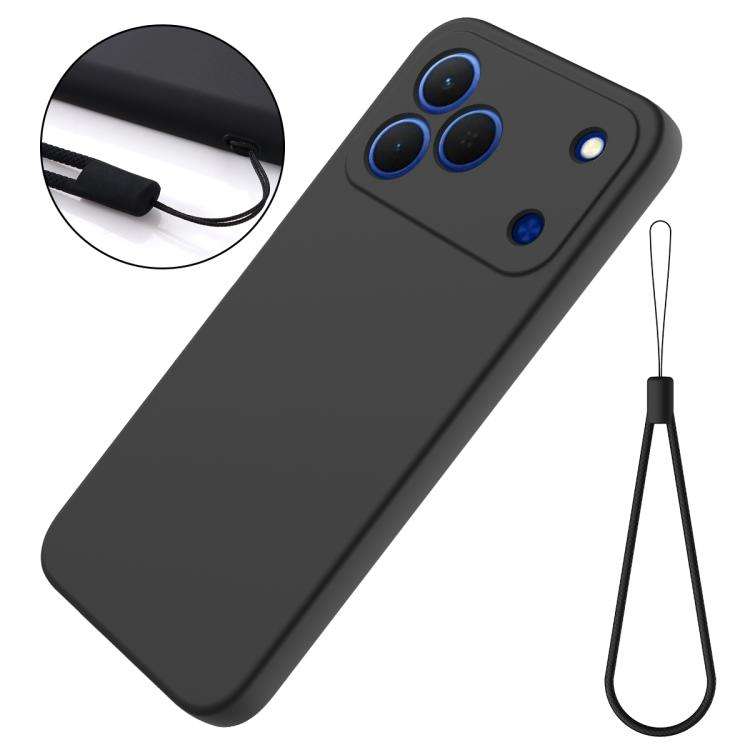For ZTE Blade V80 Pro 4G Solid Color Liquid Silicone Dropproof Full Coverage Phone Case(Black)