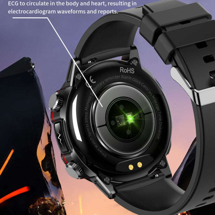 ET482 1.43 inch AMOLED Screen Sports Smart Watch Support Bluetooth Call /  ECG Function(Black Lea...