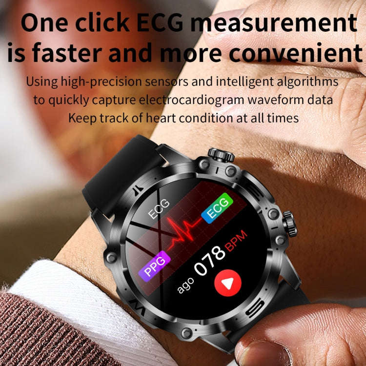 ET482 1.43 inch AMOLED Screen Sports Smart Watch Support Bluetooth Call /  ECG Function(Black Lea...
