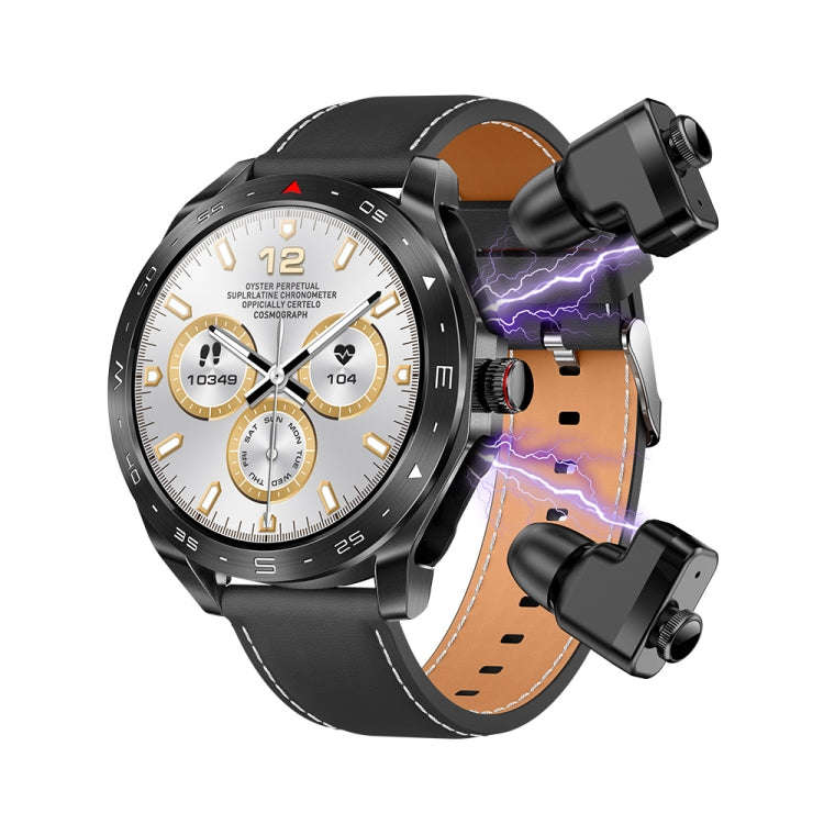 LEMFO T95 1.52 inch IPS Screen 2 in 1 Bluetooth Earphone Smart Watch Support Health Monitoring(Bl...