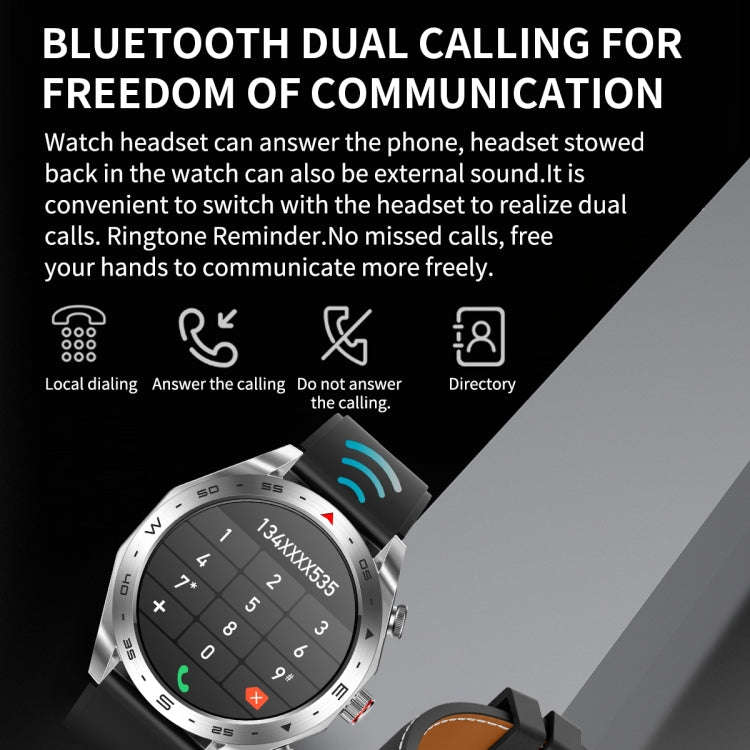 LEMFO T95 1.52 inch IPS Screen 2 in 1 Bluetooth Earphone Smart Watch Support Health Monitoring(Bl...