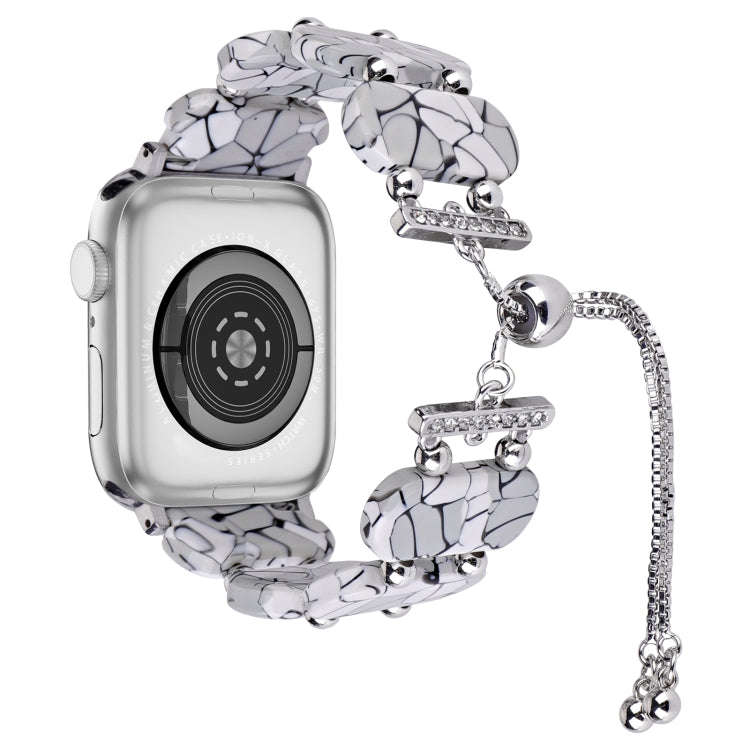 For Apple Watch Series 7 45mm Resin Retractable Chain Watch Band(Cracks)