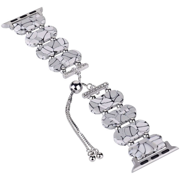 For Apple Watch Series 7 45mm Resin Retractable Chain Watch Band(Cracks)