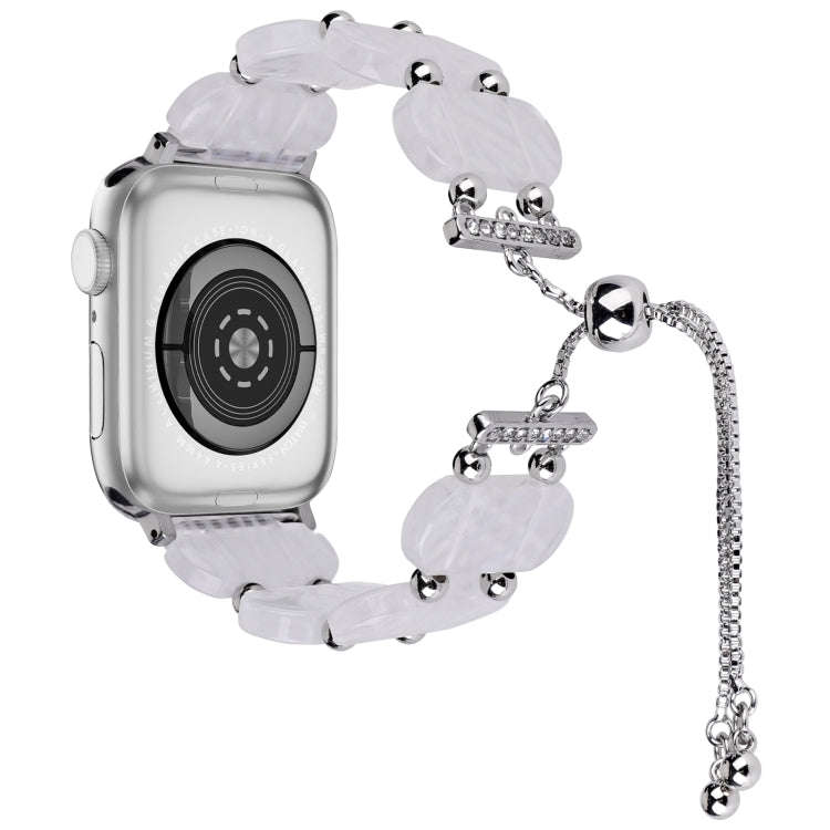 For Apple Watch Series 3 42mm Resin Retractable Chain Watch Band(Fluorescent)
