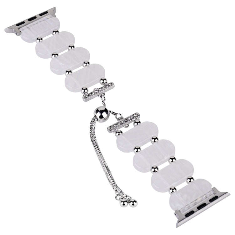 For Apple Watch Series 3 42mm Resin Retractable Chain Watch Band(Fluorescent)
