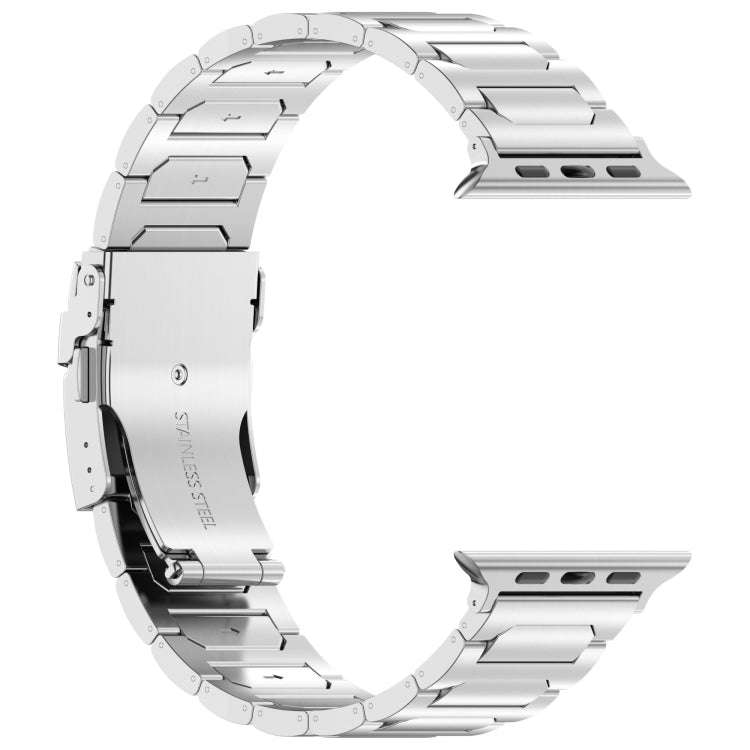 For Apple Watch Series 7 41mm I-Shaped Titanium Metal Watch Band(Silver)