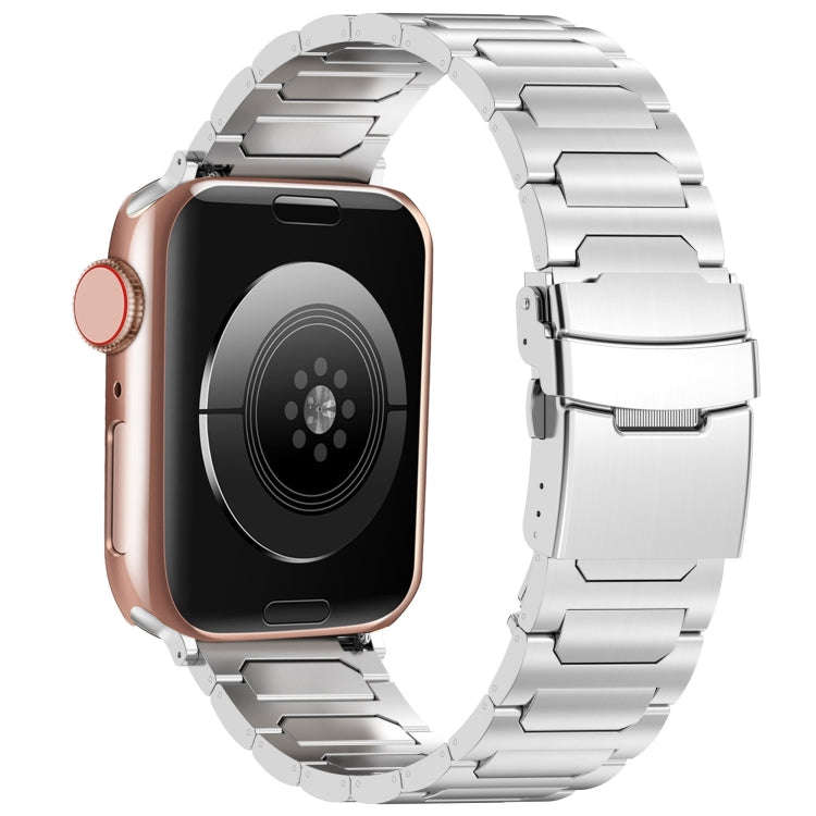 For Apple Watch Series 7 41mm I-Shaped Titanium Metal Watch Band(Silver)