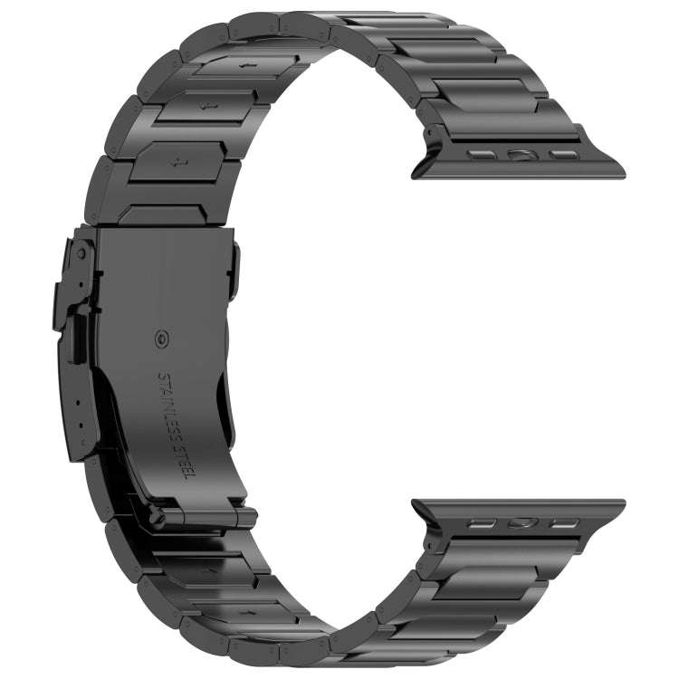 For Apple Watch SE 44mm I-Shaped Titanium Metal Watch Band(Black)