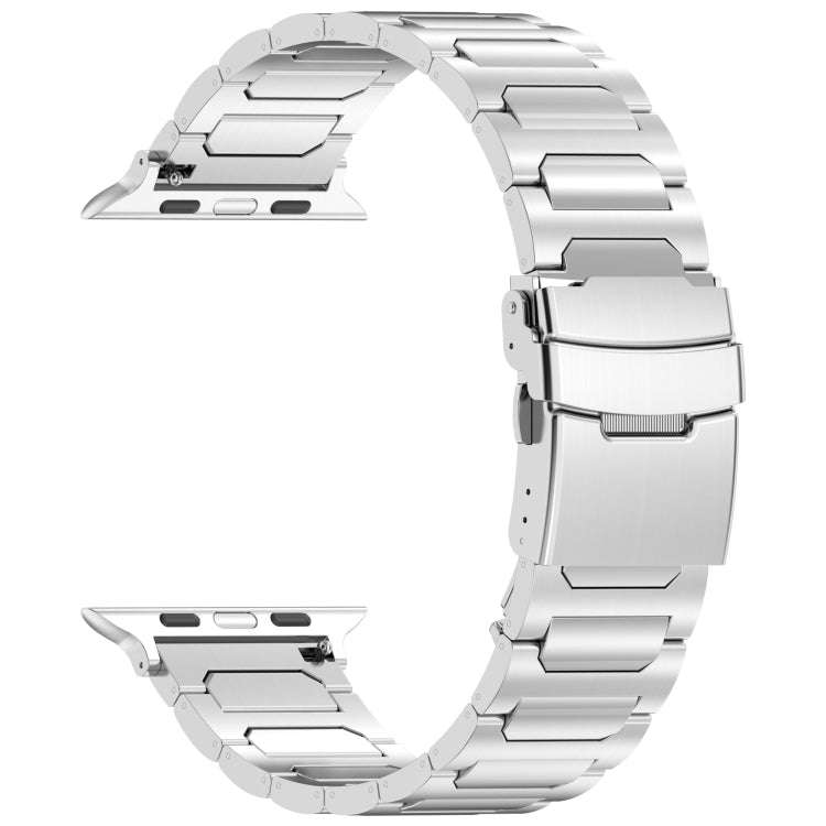 For Apple Watch Series 2 38mm I-Shaped Titanium Metal Watch Band(Mirror Silver)