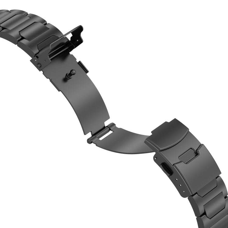 For Apple Watch SE 44mm I-Shaped Titanium Metal Watch Band(Black)