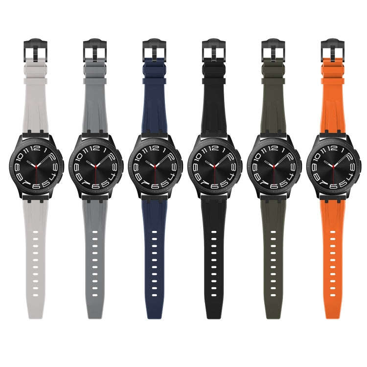 20mm Flat Head Silicone Watch Band(Silver Green)