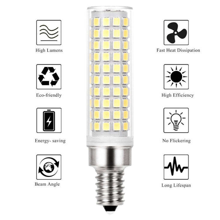 E14 15W 136 LEDs SMD 2835 Dimmable Corn Light Bulb, AC220-240V(White Light)