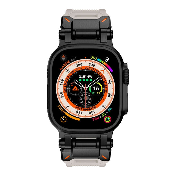 For Apple Watch Series 8 45mm Explorer TPU Watch Band(Black Starlight)