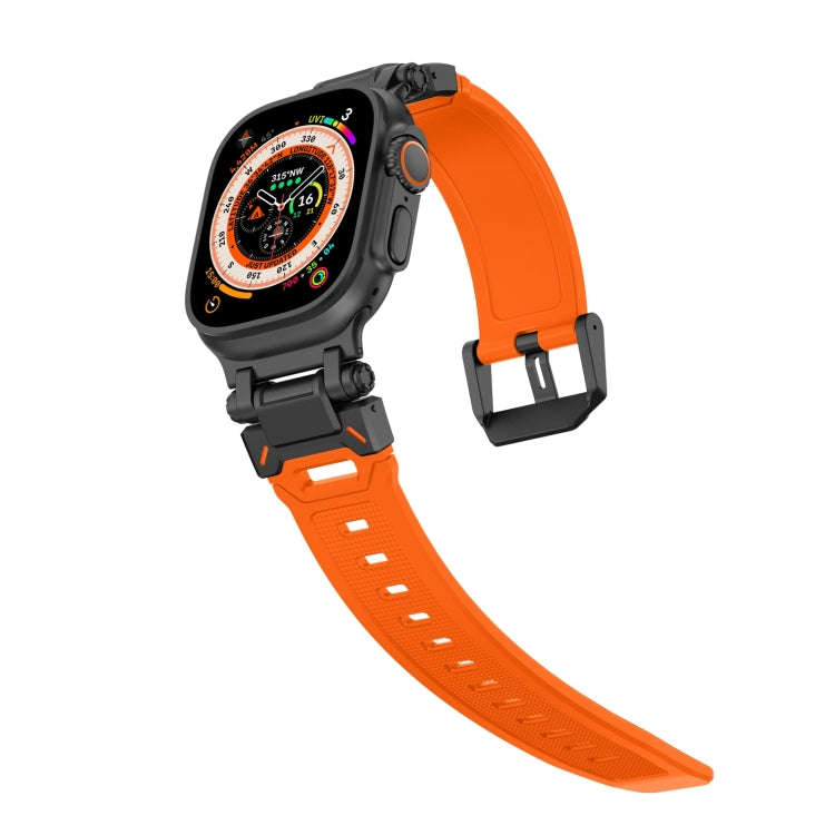 For Apple Watch Series 3 42mm Explorer TPU Watch Band(Black Orange)