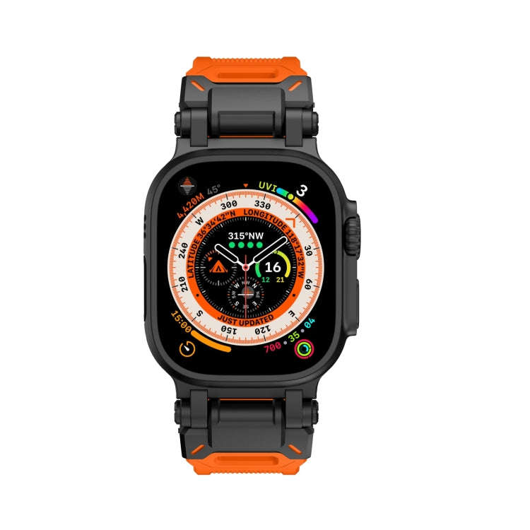 For Apple Watch Series 3 42mm Explorer TPU Watch Band(Black Orange)
